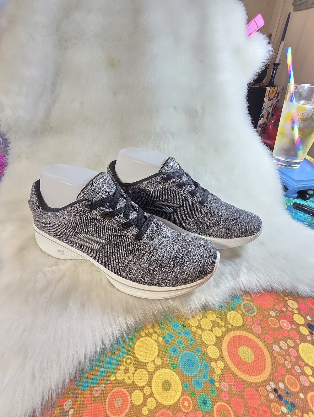Skechers GOwalk 4 Line, No-tie Elastic Bungee Walking Sneaker